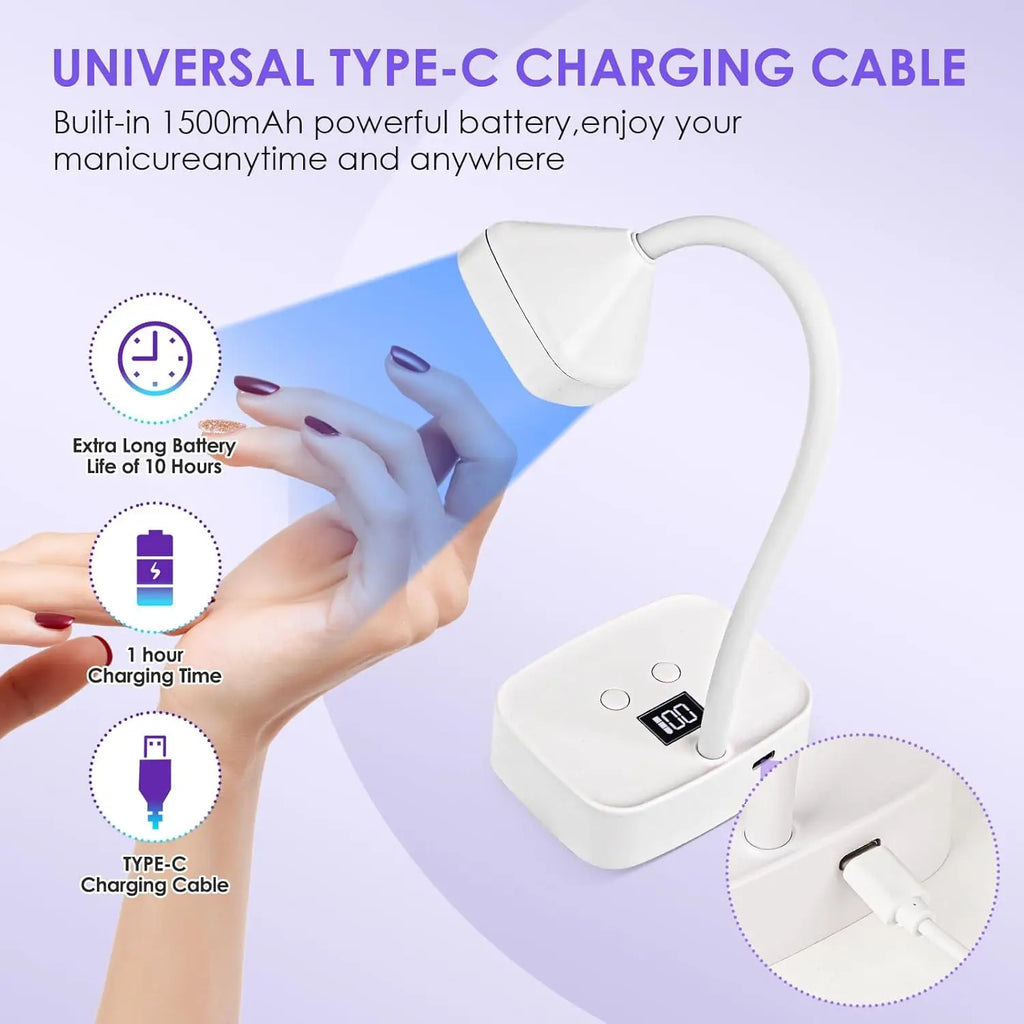 Novara Beauty Wireless LED UV Nail Lamp - 360° Bendable & Rechargeable