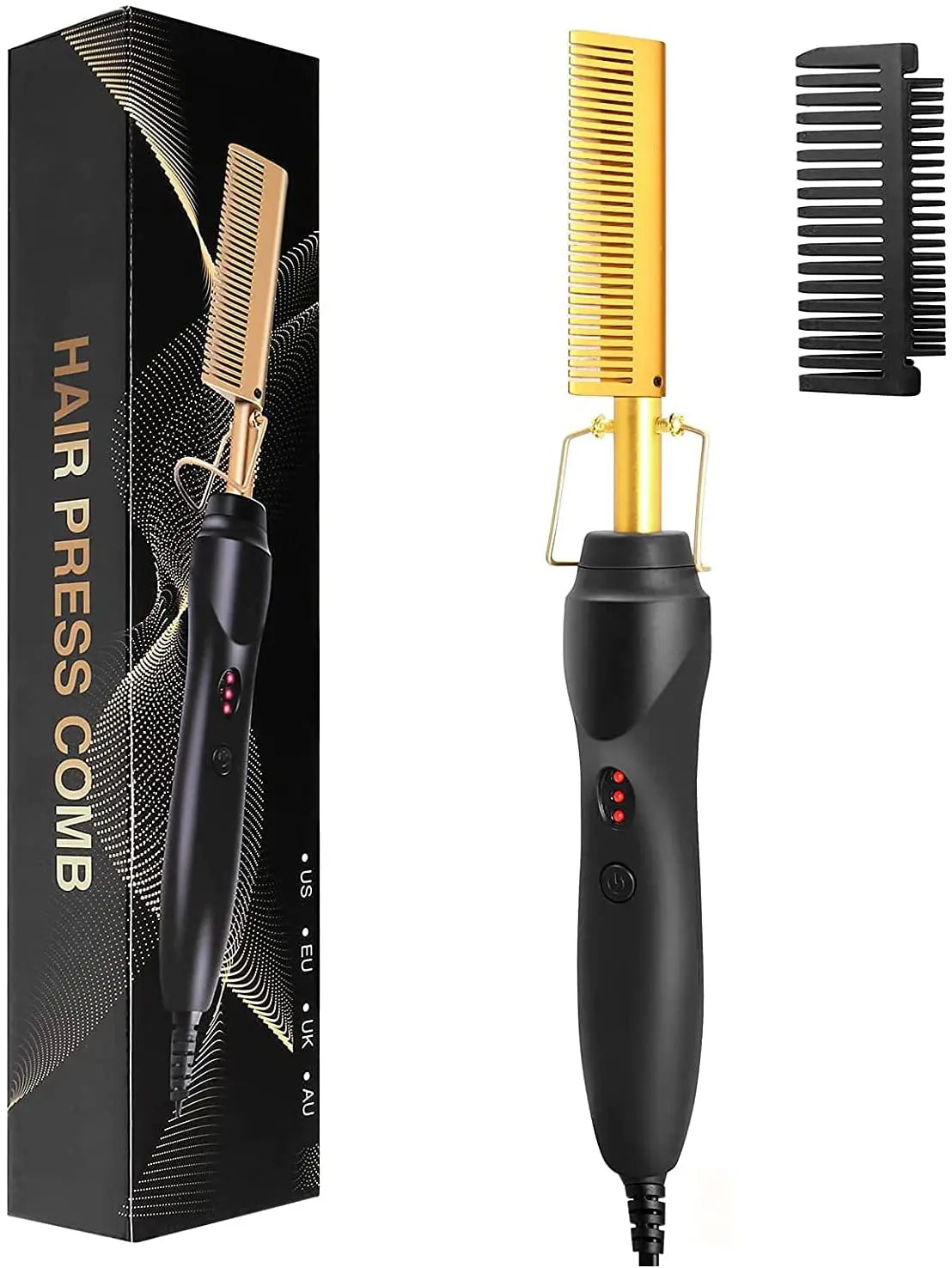 Novara Beauty 2 in 1 Hot Comb Straightener - Fast Heating Travel Anti-Scald