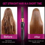 Novara Beauty 2 in 1 Hot Comb Straightener - Fast Heating Travel Anti-Scald