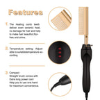 Novara Beauty 2 in 1 Hot Comb Straightener - Fast Heating Travel Anti-Scald