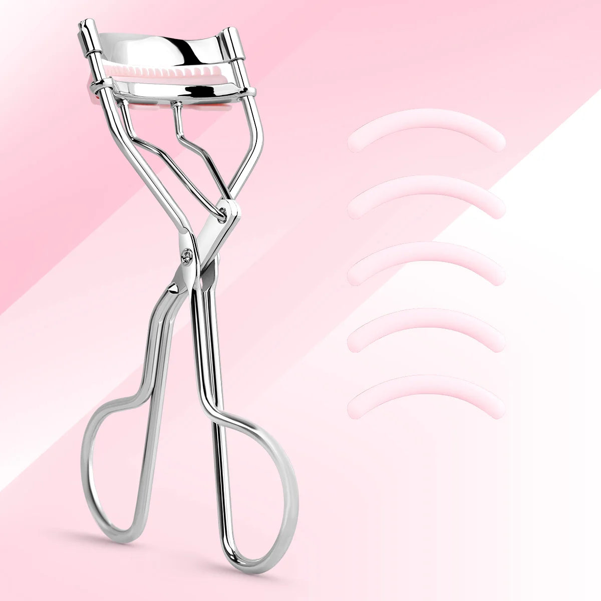 Novara Beauty Stainless Steel Eyelash Curler - 5 Silicone Pads Set
