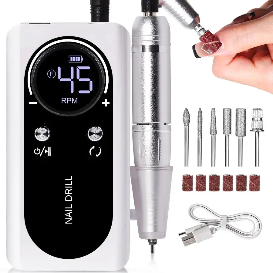 Novara Beauty 45000RPM Electric Nail Drill - Rechargeable Manicure Kit