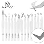 Eyelash Extensions Tweezers  With Fiber Tips Lash Artists High Precision Superhard Anti-Static Tweezer Makeup Tools Custom Logo