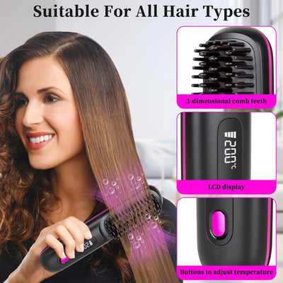Cordless Hair Straightener Brush
