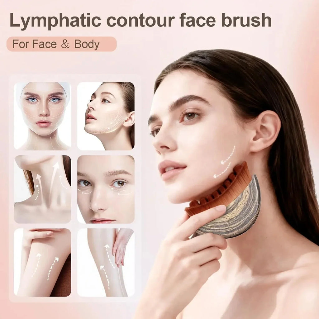 Novara Beauty Lymphatic Contour Face Brush - Drainage Massager Tool