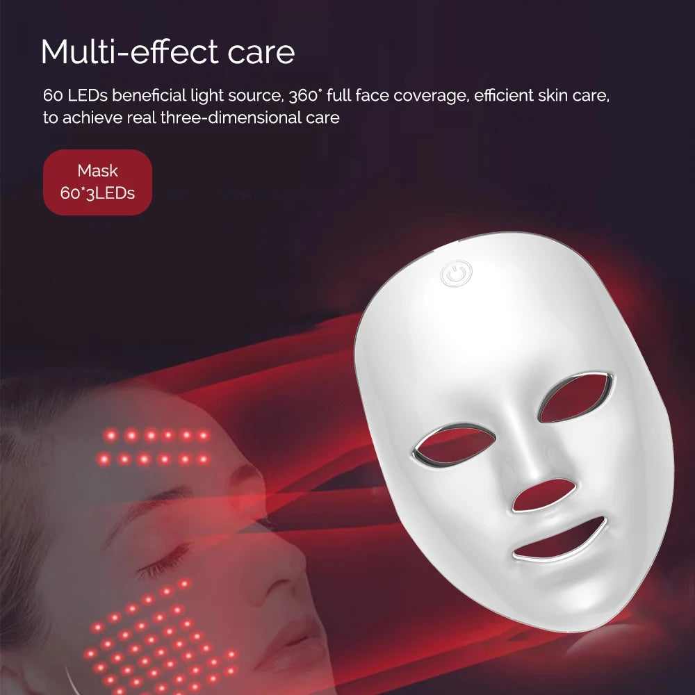 Novara Beauty 7 Color LED Face Mask - Wireless Photon Skin Rejuvenation