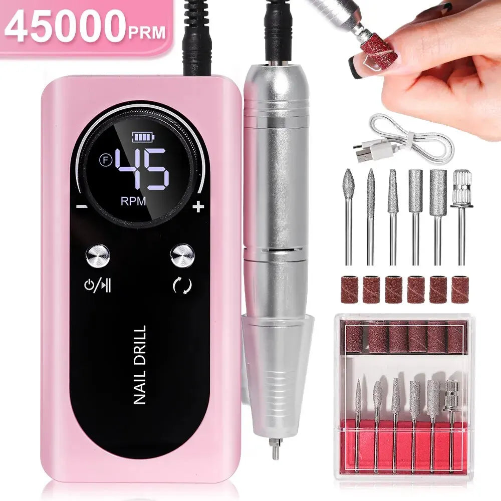 Novara Beauty 45000RPM Electric Nail Drill - Rechargeable Manicure Kit