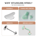 304 Stainless Steel Facial Roller Metal Gua Sha Facial Tools Set Face Body Treatment Lymphatic Drainage, Facial Tension, Durable