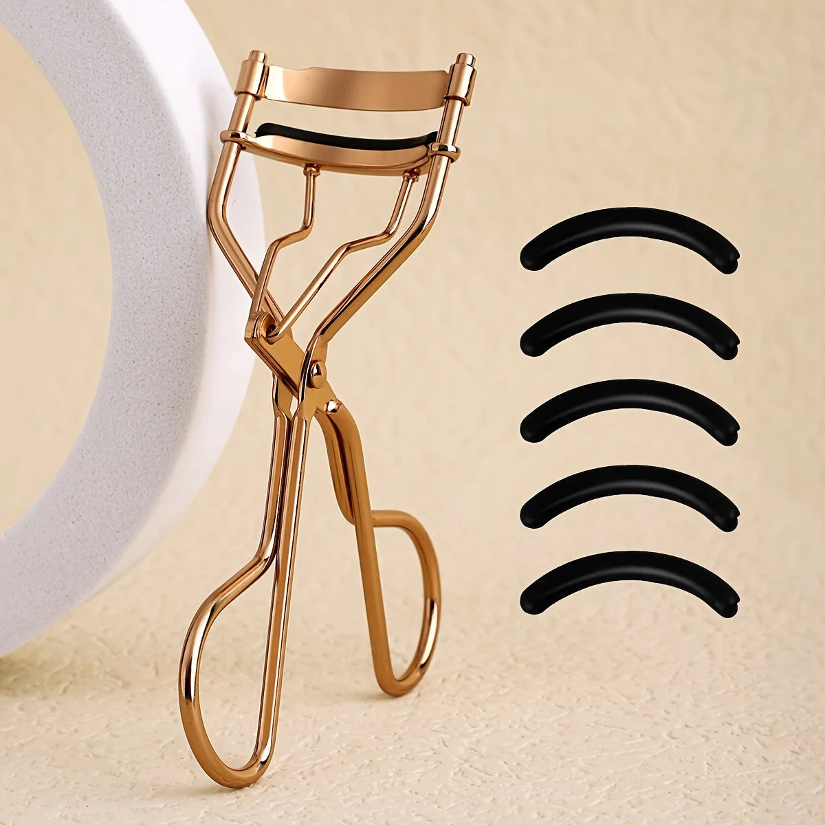Novara Beauty Stainless Steel Eyelash Curler - 5 Silicone Pads Set