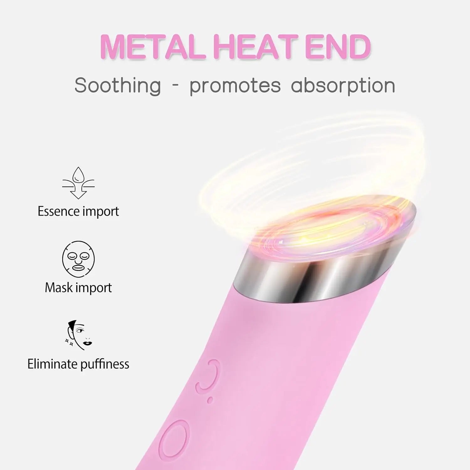 Rechargeable Silicone Facial Cleansing Brush with Heat Massage, 5 Vibration Levels, Waterproof Face Scrubber for Deep Cleaning, Pink