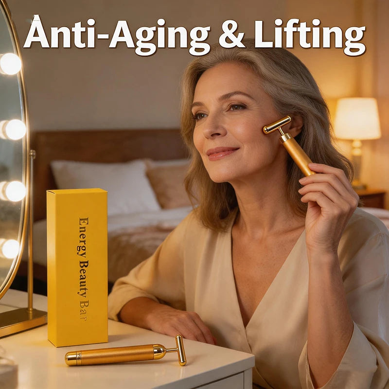 Novara Beauty 24K Gold Face Lift Massager - T-Shaped Bar