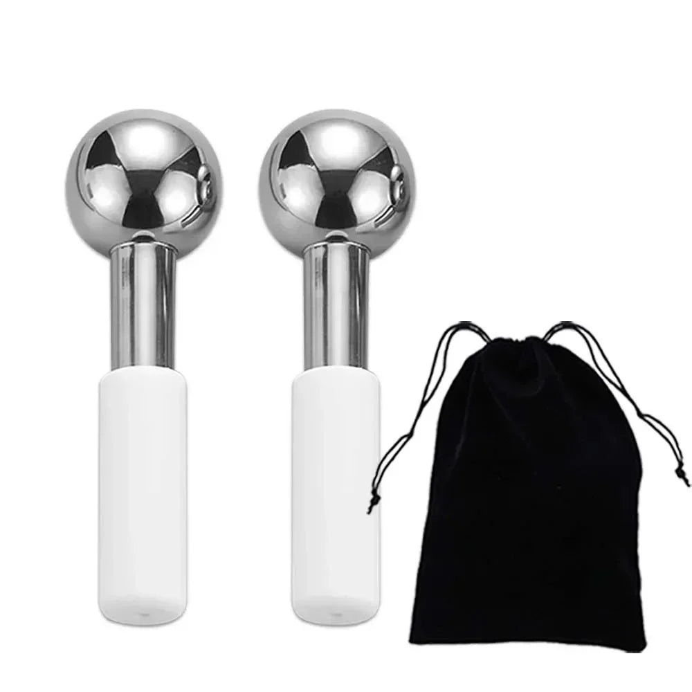 Novara Beauty Stainless Steel Ice Globes - Cooling Facial Massage Set
