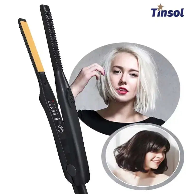 Novara Beauty 2-in-1 Mini Straightener - Ceramic Curling Iron & Beard Tool