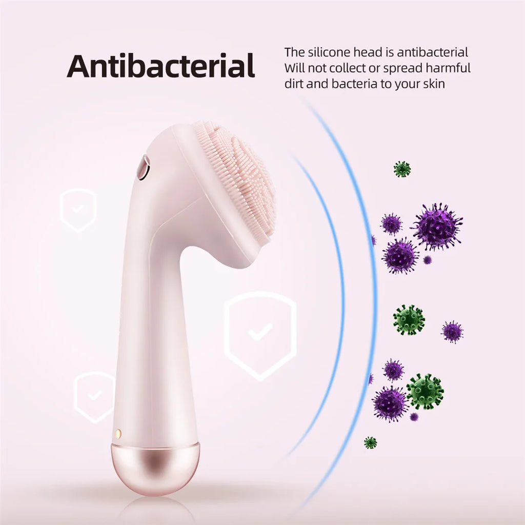 Novara Beauty Electric Silicone Facial Brush - Vibration & Roller Massager
