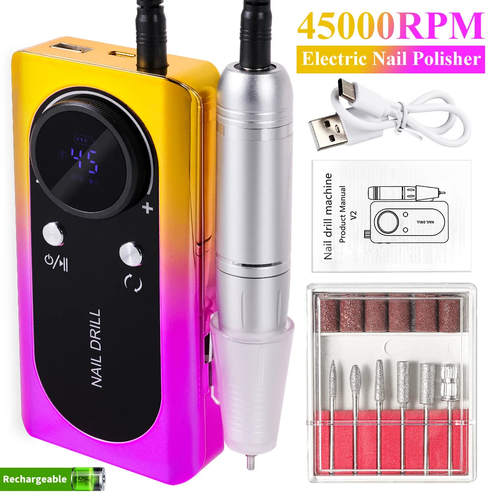 Novara Beauty 45000RPM Electric Nail Drill - Rechargeable Manicure Kit