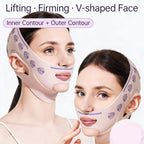Double Layer Upgraded Chin Up Mask V-Line Face Lift Tighten Mask Face Lifting Belt Anti Wrinkle Facial Massage Strap Skin Care ﻿