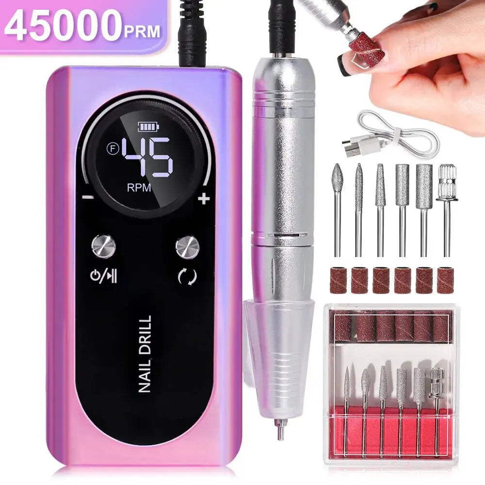 Novara Beauty 45000RPM Electric Nail Drill - Rechargeable Manicure Kit