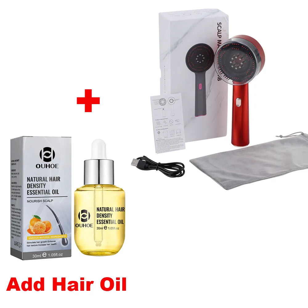 Electric Vibration Massage Comb Portable Hair Follicle Comb Scalp Oil Liquid Applicator Head Massager Hair Growth Anti Loss Care