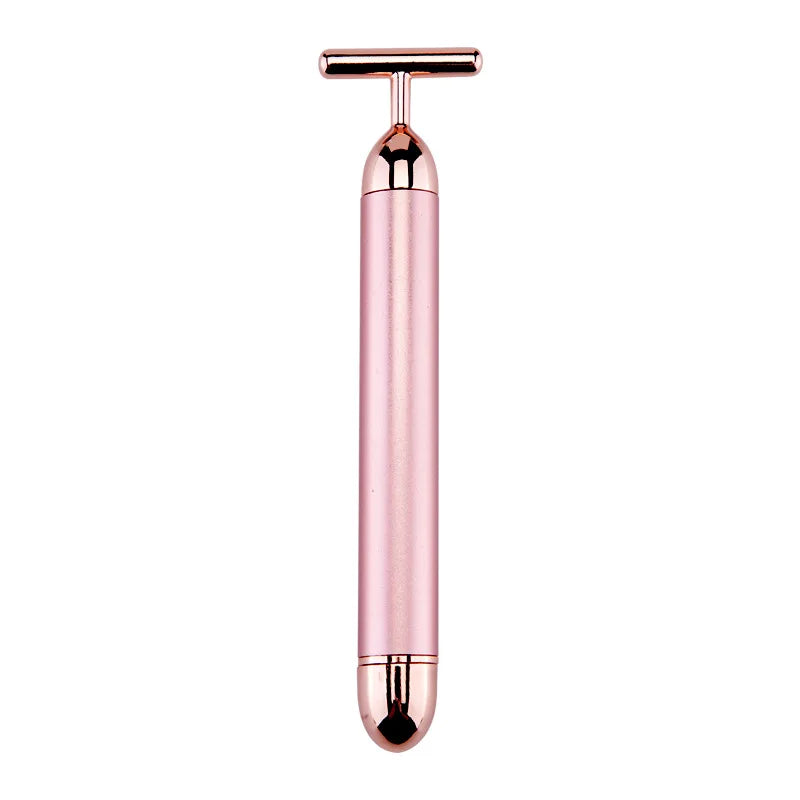 Novara Beauty 24K Gold Face Lift Roller - T-Shaped Vibrating Massager