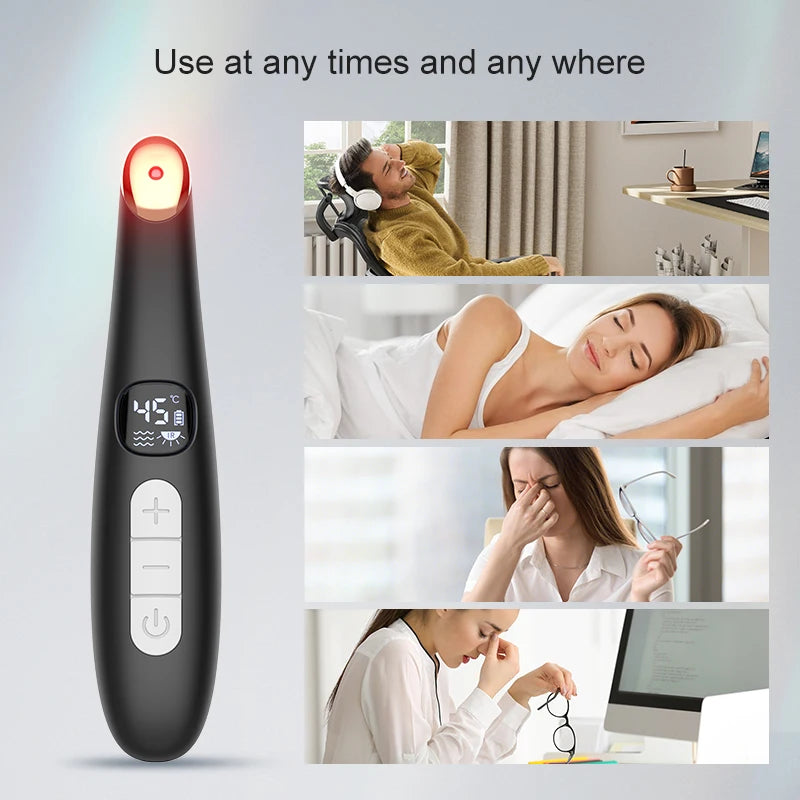3 in 1 Eye Massager Wand Eye Lift Wand Beauty Device with Vibration Red Light for Dark Circle Puffiness and Fine Lines