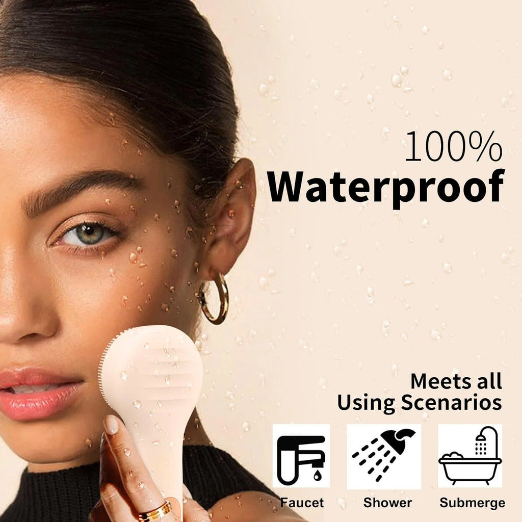 Novara Beauty Silicone Facial Cleansing Brush - USB Rechargeable Massager