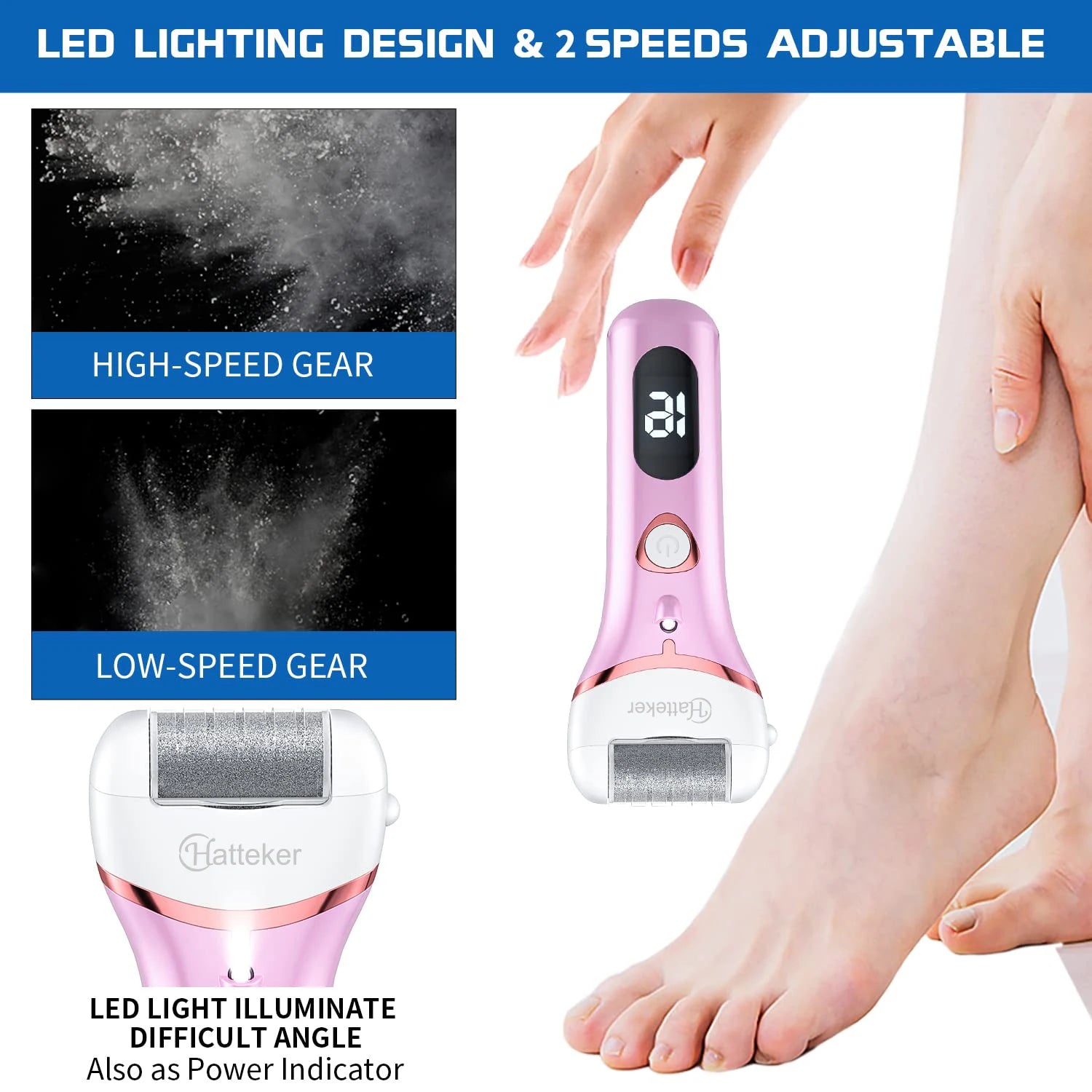 Novara Beauty Electric Foot File - 3 Speed Callus Remover & Pedicure Tool