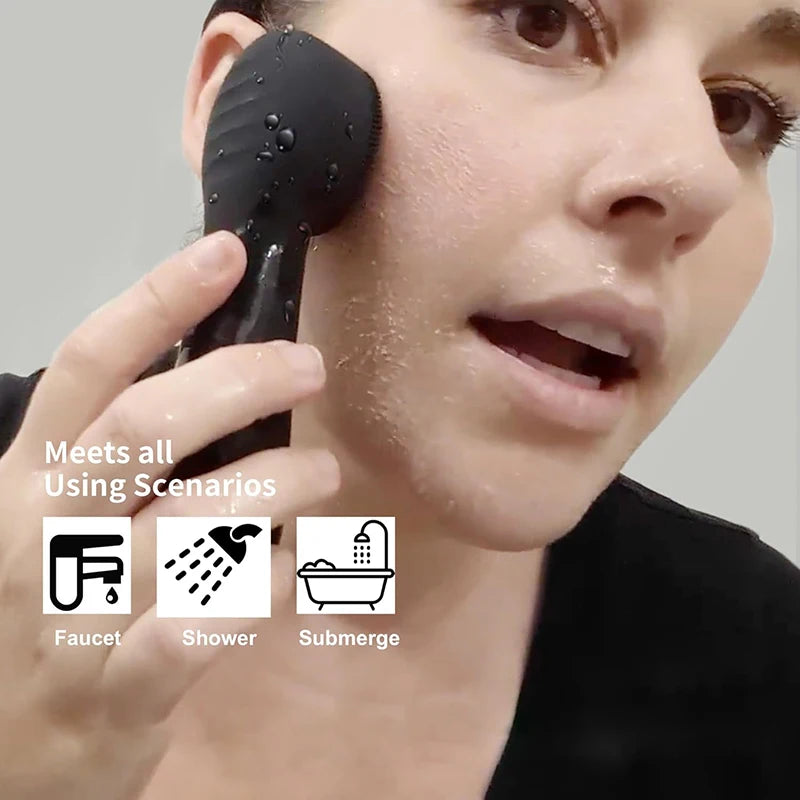 Novara Beauty Silicone Facial Cleansing Brush - USB Rechargeable Massager
