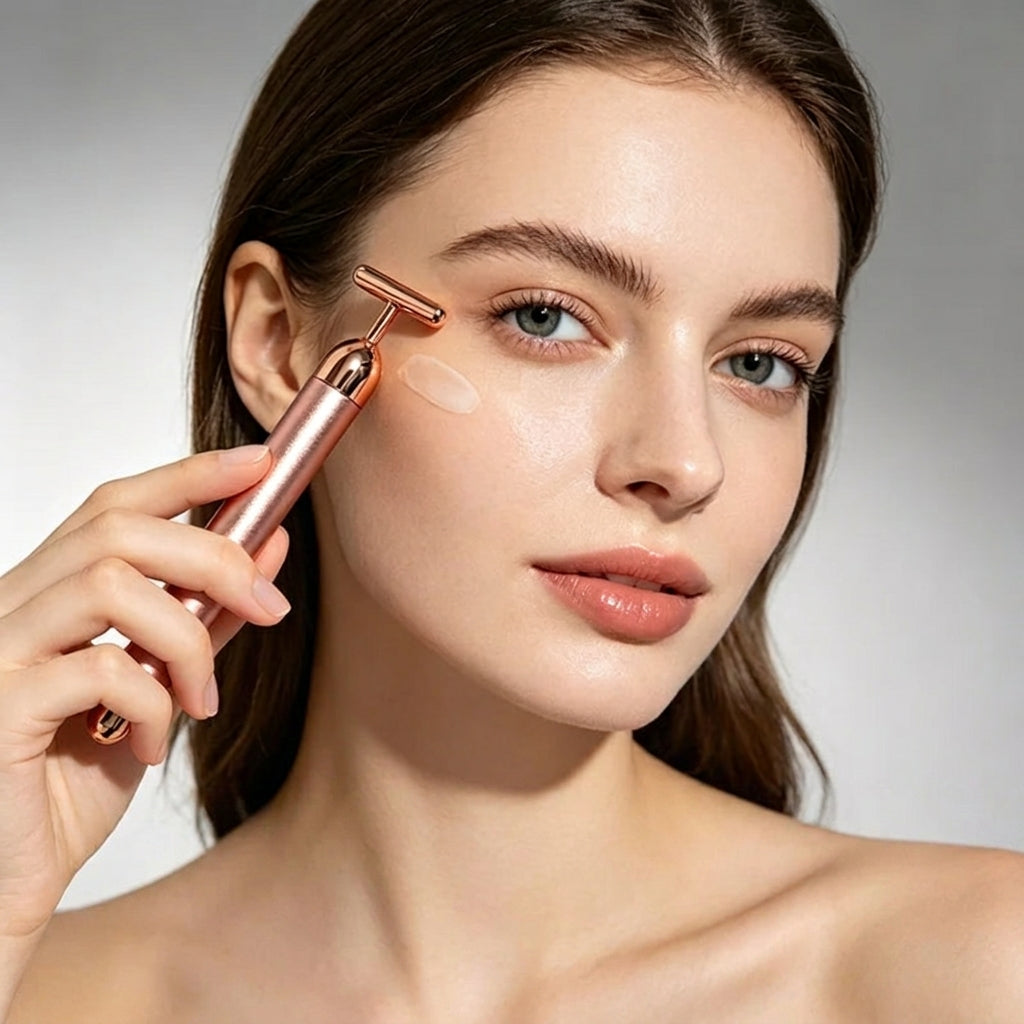 Novara Beauty 24K Gold Face Lift Massager - T-Shaped Bar